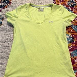 Under Armour Women's Bright Green V-Neck Tee